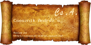 Csesznik András névjegykártya